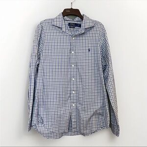 Polo Ralph Lauren Button Down Shirt Men's 3XB Blue Green Plaid Performance